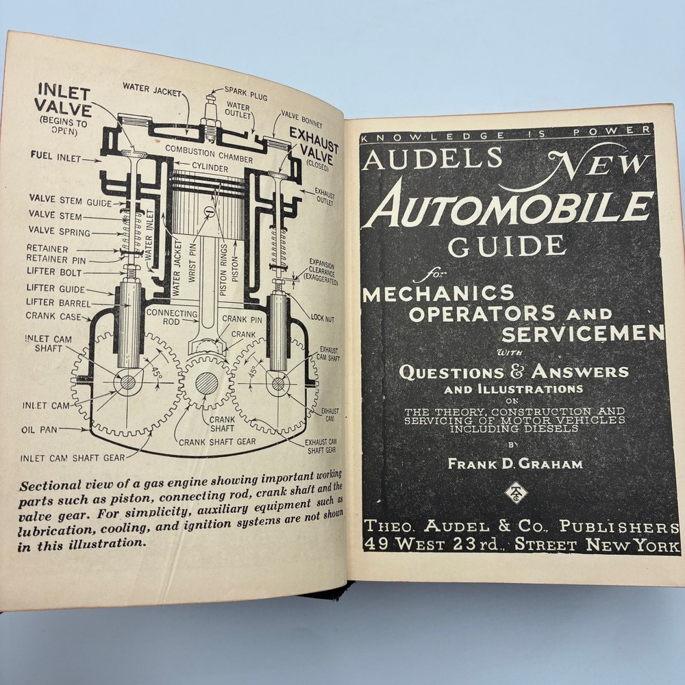 Audels New Automobile Guide 1951 Frank Graham Vintage Car Repair Manual Diesel